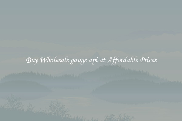 Buy Wholesale gauge api at Affordable Prices