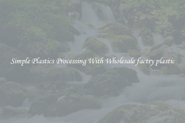 Simple Plastics Processing With Wholesale factry plastic
