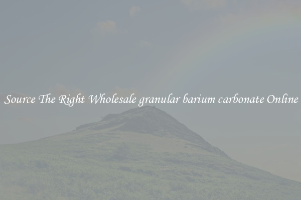 Source The Right Wholesale granular barium carbonate Online