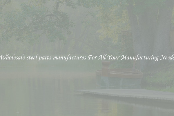 Wholesale steel parts manufactures For All Your Manufacturing Needs