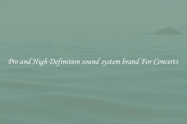 Pro and High Definition sound system brand For Concerts 