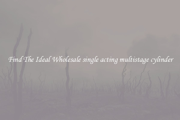 Find The Ideal Wholesale single acting multistage cylinder