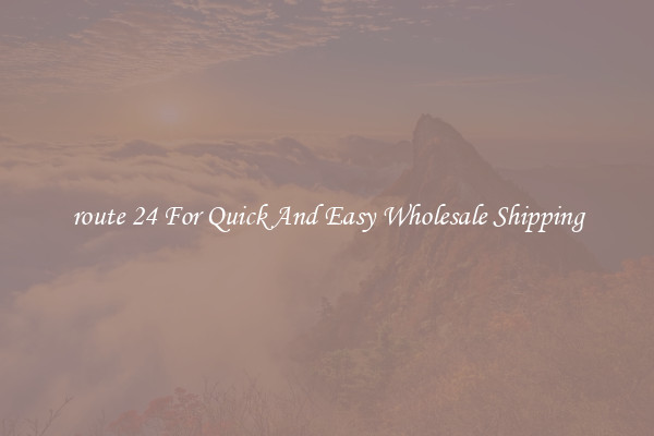 route 24 For Quick And Easy Wholesale Shipping