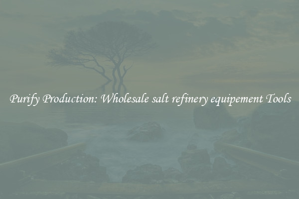 Purify Production: Wholesale salt refinery equipement Tools