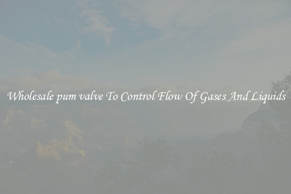 Wholesale pum valve To Control Flow Of Gases And Liquids