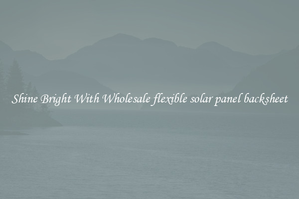 Shine Bright With Wholesale flexible solar panel backsheet