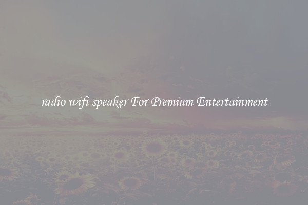 radio wifi speaker For Premium Entertainment