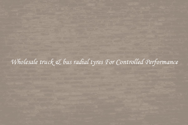 Wholesale truck & bus radial tyres For Controlled Performance
